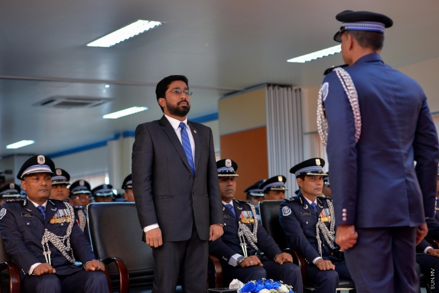 23: ޖުލައި 2017: ޕޮލިސް މެމޯރިއަލްޑޭ ފާހަގަ ކުރުމުގެ ގޮތުން ބޭއްވި ހާއްސަ ޖަލްސާގެ ތެރެއިން---ސަން ފޮޓޯ/ މުހައްމަދު އަފްރާހް 