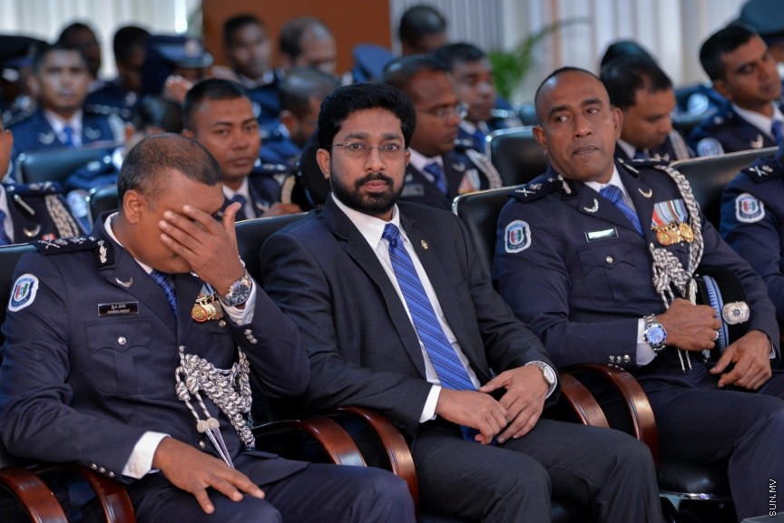 23: ޖުލައި 2017: ޕޮލިސް މެމޯރިއަލްޑޭ ފާހަގަ ކުރުމުގެ ގޮތުން ބޭއްވި ހާއްސަ ޖަލްސާގެ ތެރެއިން---ސަން ފޮޓޯ/ މުހައްމަދު އަފްރާހް 