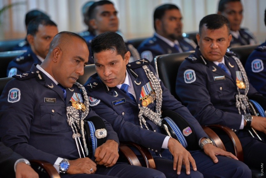 23: ޖުލައި 2017: ޕޮލިސް މެމޯރިއަލްޑޭ ފާހަގަ ކުރުމުގެ ގޮތުން ބޭއްވި ހާއްސަ ޖަލްސާގެ ތެރެއިން---ސަން ފޮޓޯ/ މުހައްމަދު އަފްރާހް 
