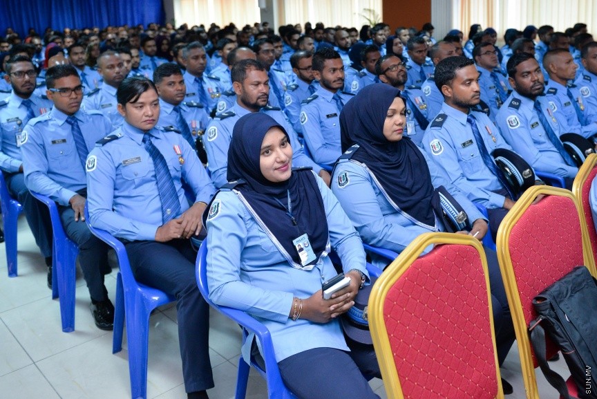23: ޖުލައި 2017: ޕޮލިސް މެމޯރިއަލްޑޭ ފާހަގަ ކުރުމުގެ ގޮތުން ބޭއްވި ހާއްސަ ޖަލްސާގެ ތެރެއިން---ސަން ފޮޓޯ/ މުހައްމަދު އަފްރާހް 