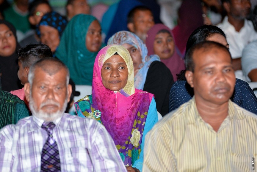  ހުޅުމާލޭޭގައި އިމާރާތް ކުރި ތިން ބުރީގެ އިޖުތިމާއީ މަރުކަޒު "ފަހިވެނި" ހުޅުވުމުގެ ގޮތުން ބޭއްވި ރަސްމިއްޔާތުގެ ތެރެއިން----ސަން ފޮޓޯ/ މުހައްމަދު އަފްރާހް 