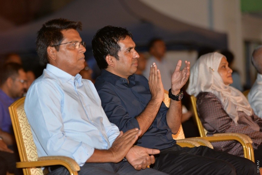  ހުޅުމާލޭޭގައި އިމާރާތް ކުރި ތިން ބުރީގެ އިޖުތިމާއީ މަރުކަޒު "ފަހިވެނި" ހުޅުވުމުގެ ގޮތުން ބޭއްވި ރަސްމިއްޔާތުގެ ތެރެއިން----ސަން ފޮޓޯ/ މުހައްމަދު އަފްރާހް 
