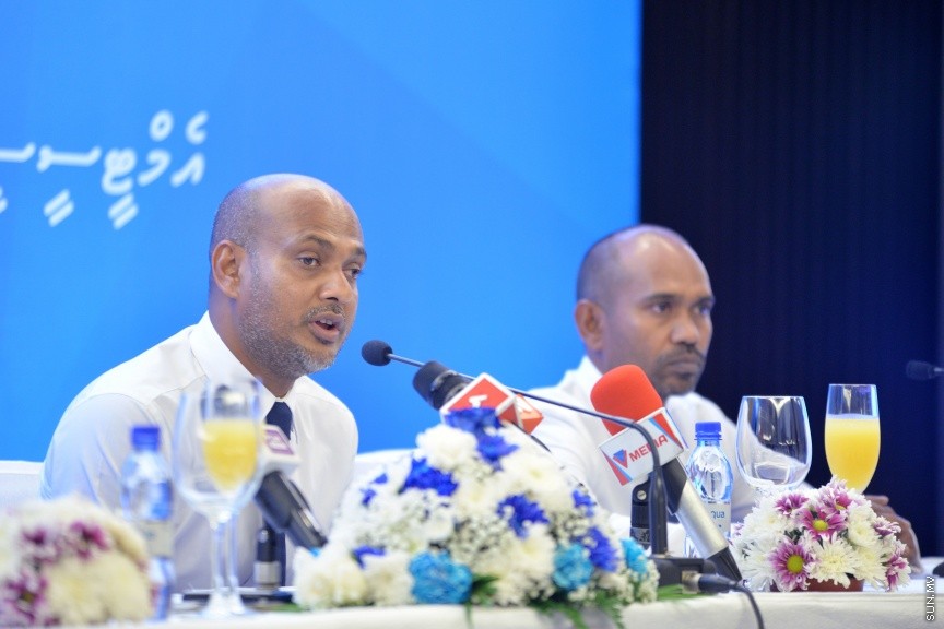 ސެޕްޓެމްބަރ 30، 2017:  އެމްޓީސީސީގެ ހިއްސާދާރުންނަށް ހިއްސާ ގަންނަން ހުޅުވާލުމަށް ޖެން ހޮޓެލްގައި ބޭއްވި ރަސްމިއްޔާތުގެ ތެރެއިން -- ސަން ފޮޓޯ/ ފަޔާޒު މޫސާ
