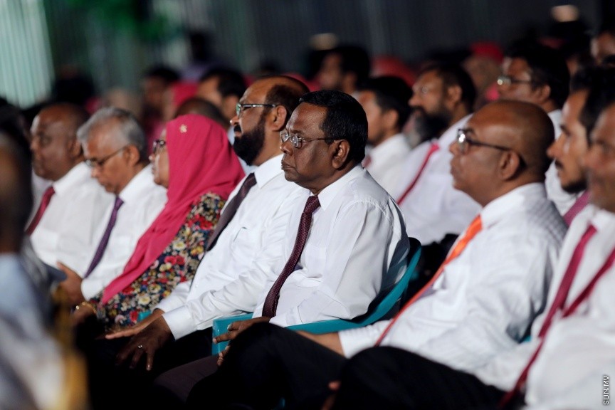އޮކްޓޯބަރ 19، 2017: ޕީޕީއެމުން "ތައްޔާރު"ގެ ނަމުގައި ކާނިވާ ސަރަހައްދުގައި ބޭއްވި ޖަލްސާގެ ތެރެއިން -- ސަން ފޮޓޯ/ ފަޔާޒު މޫސާ