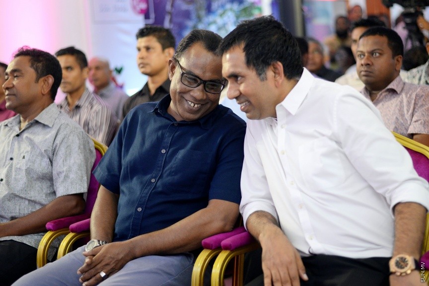 އޮކްޓޯބަރ 30، 2017: "ފިޔާތޮށި ޖަގަހަ"އިގެ ނަމުގައި ޕްރޮގްރެސިވް ޕާޓީ އޮފް މޯލްޑިވްސް އިން މާފަންނުގައި ކެމްޕެއިން ޖަގަހައެއް ހުޅުވުމަށް ބޭއްވި ހަފްލާގެ ތެރެއިން -- ސަން ފޮޓޯ/ ފަޔާޒު މޫސާ