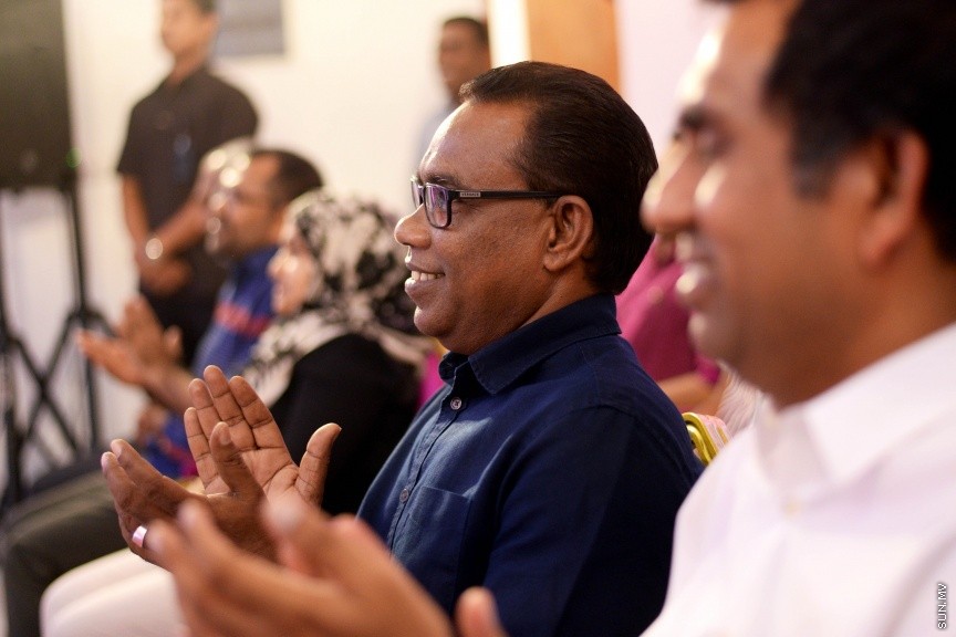 އޮކްޓޯބަރ 30، 2017: "ފިޔާތޮށި ޖަގަހަ"އިގެ ނަމުގައި ޕްރޮގްރެސިވް ޕާޓީ އޮފް މޯލްޑިވްސް އިން މާފަންނުގައި ކެމްޕެއިން ޖަގަހައެއް ހުޅުވުމަށް ބޭއްވި ހަފްލާގެ ތެރެއިން -- ސަން ފޮޓޯ/ ފަޔާޒު މޫސާ