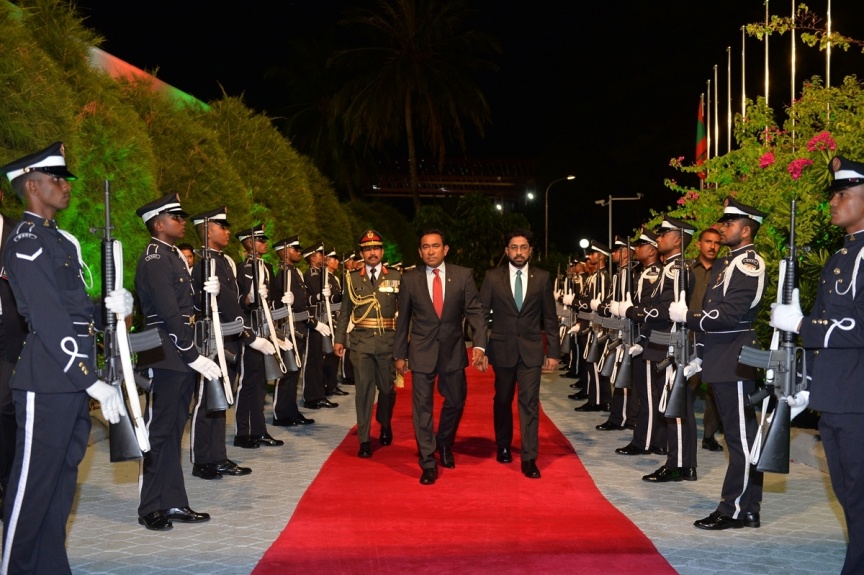 ނޮވެމްބަރ 11، 2017: ޖުމްހޫރީ ދުވަސް ފާހަގަކުރުމަށް ދަރުބާރުގޭގައި ބޭއްވި ޚާއްސަ ޖަލްސާގެ ތެރެއިން -- ފޮޓޯ/ ރައީސް އޮފީސް