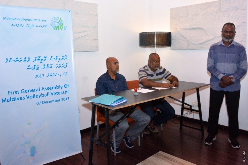 މޯލްޑިވްސް ވޮލީބޯލް ވެޓަރެންސްގެ ފުރަތަމަ އާންމު ޖަލްސާގެ ތެރެއިން---ސަން ފޮޓޯ/ މުހައްމަދު އަފްރާހް 