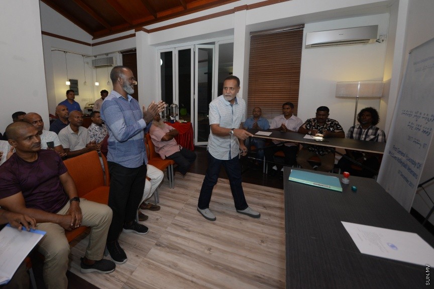 މޯލްޑިވްސް ވޮލީބޯލް ވެޓަރެންސްގެ ފުރަތަމަ އާންމު ޖަލްސާގެ ތެރެއިން---ސަން ފޮޓޯ/ މުހައްމަދު އަފްރާހް 