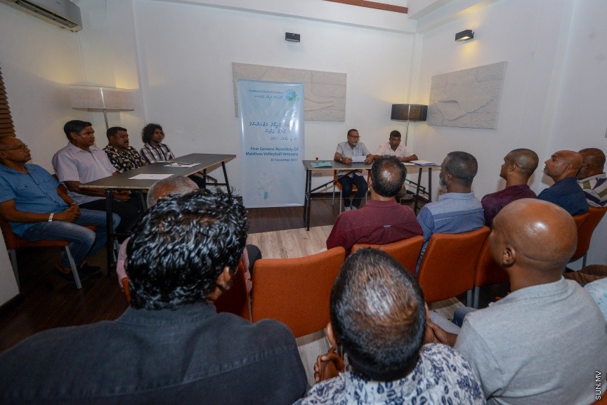 މޯލްޑިވްސް ވޮލީބޯލް ވެޓަރެންސްގެ ފުރަތަމަ އާންމު ޖަލްސާގެ ތެރެއިން---ސަން ފޮޓޯ/ މުހައްމަދު އަފްރާހް 