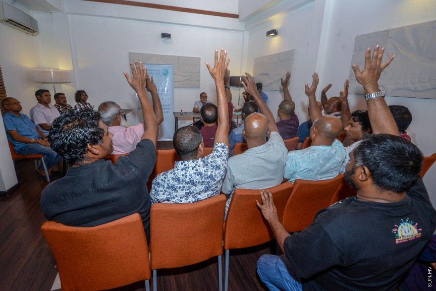 މޯލްޑިވްސް ވޮލީބޯލް ވެޓަރެންސްގެ ފުރަތަމަ އާންމު ޖަލްސާގެ ތެރެއިން---ސަން ފޮޓޯ/ މުހައްމަދު އަފްރާހް 