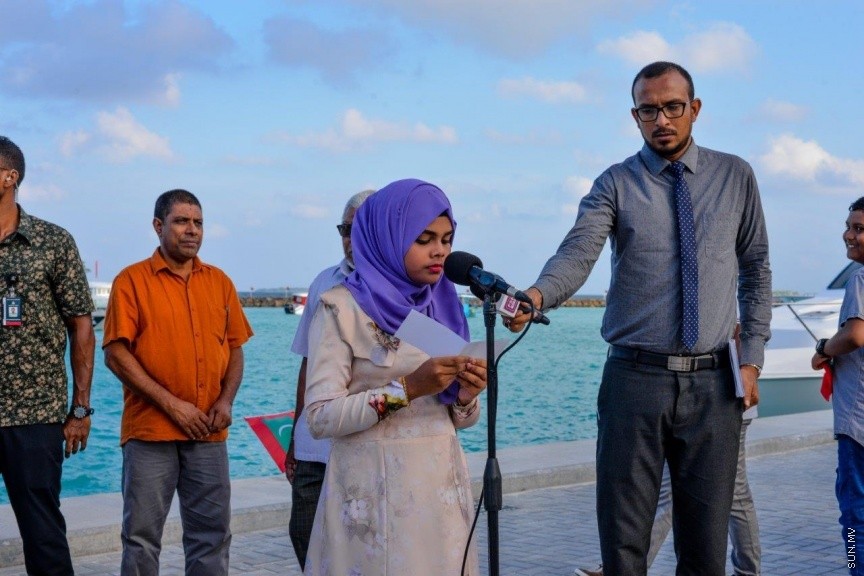 ރައީސުލްޖުމްހޫރިއްޔާ އަބްދުﷲ ޔާމީން އަބްދުލް ޤައްޔޫމް، ނ. އަތޮޅު ވެލިދޫއަށް ވަޑައިގަތުން -- ސަން ފޮޓޯ: ޝާން މުޙައްމަދު 