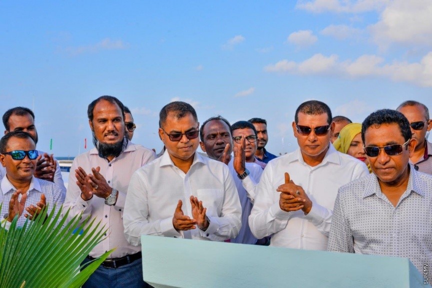 ރައީސުލްޖުމްހޫރިއްޔާ އަބްދުﷲ ޔާމީން އަބްދުލް ޤައްޔޫމް، ނ. އަތޮޅު ވެލިދޫއަށް ވަޑައިގަތުން -- ސަން ފޮޓޯ: ޝާން މުޙައްމަދު 