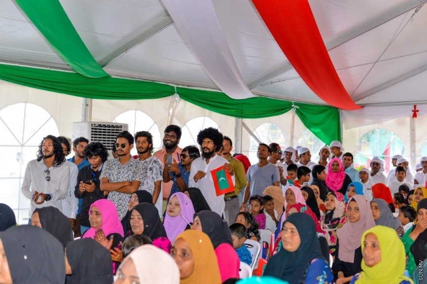 ރައީސުލްޖުމްހޫރިއްޔާ އަބްދުﷲ ޔާމީން އަބްދުލް ޤައްޔޫމް، ނ. އަތޮޅު ވެލިދޫއަށް ވަޑައިގަތުން -- ސަން ފޮޓޯ: ޝާން މުޙައްމަދު 