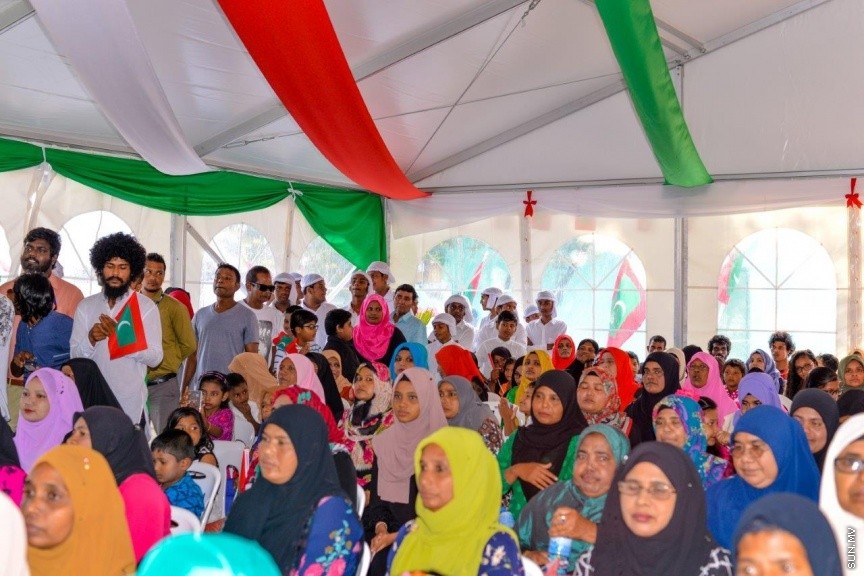 ރައީސުލްޖުމްހޫރިއްޔާ އަބްދުﷲ ޔާމީން އަބްދުލް ޤައްޔޫމް، ނ. އަތޮޅު ވެލިދޫއަށް ވަޑައިގަތުން -- ސަން ފޮޓޯ: ޝާން މުޙައްމަދު 