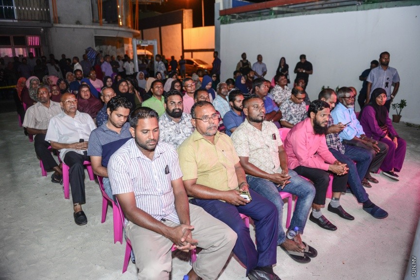 ޖެނުއަރީ 29، 2018: ޕީޕީއެމްގެ ރުމާލު 2 ޖަގަހައިގައި  ބޭއްވި ޖަލްސާގެ ތެރެއިން: މި ޖަލްސާގައި ރައީސް ޔާމީންވެސް ބައިވެރި ވެ ވަޑައިގެންނެވި -- ސަން ފޮޓޯ/ ފަޔާޒު މޫސާ 