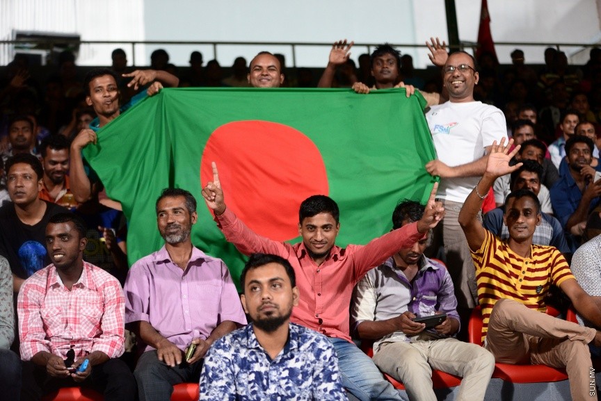 ޖެނުއަރީ 30، 2018: އޭއެފްސީ ކަޕް ޕްރިލިމިނަރީ ބުރުގައި ރާއްޖޭގެ ޓީސީ ސްޕޯޓްސް ކްލަބާއި ބަނގުލަދޭޝްގެ ސައިފް ސްޕޯޓިން ކްލަބު ބައްދަލުކުރި މެޗުގެ ތެރެއިން -- ސަން ފޮޓޯ/ ފަޔާޒު މޫސާ