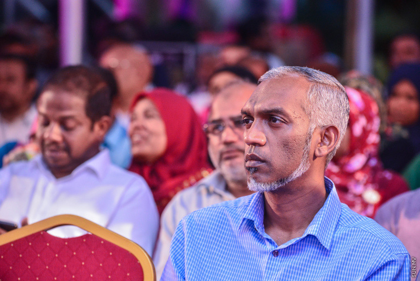 ފެބްރުއަރީ 20، 2018: ޕީޕީއެމް އިން "ރުމާލު 2" ޖަގަހައިގައި ބޭއްވި ޖަލްސާގެ ތެރެއިން -- ސަން ފޮޓޯ/ ފަޔާޒު މޫސާ