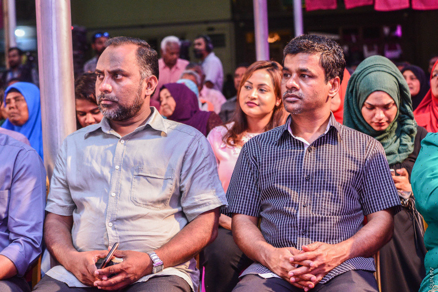 ފެބްރުއަރީ 20، 2018: ޕީޕީއެމް އިން "ރުމާލު 2" ޖަގަހައިގައި ބޭއްވި ޖަލްސާގެ ތެރެއިން -- ސަން ފޮޓޯ/ ފަޔާޒު މޫސާ