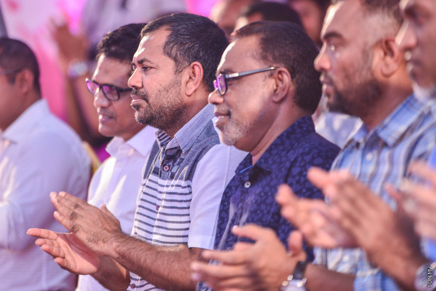 ފެބްރުއަރީ 20، 2018: ޕީޕީއެމް އިން "ރުމާލު 2" ޖަގަހައިގައި ބޭއްވި ޖަލްސާގެ ތެރެއިން -- ސަން ފޮޓޯ/ ފަޔާޒު މޫސާ