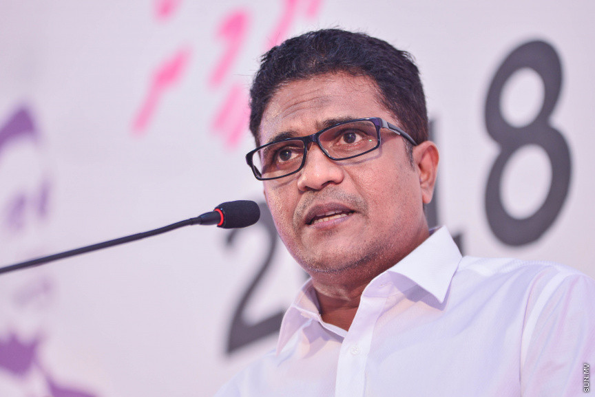 ފެބްރުއަރީ 20، 2018: ޕީޕީއެމް އިން "ރުމާލު 2" ޖަގަހައިގައި ބޭއްވި ޖަލްސާގެ ތެރެއިން -- ސަން ފޮޓޯ/ ފަޔާޒު މޫސާ