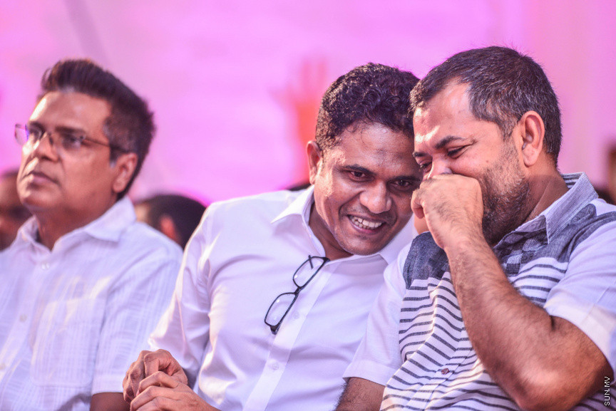 ފެބްރުއަރީ 20، 2018: ޕީޕީއެމް އިން "ރުމާލު 2" ޖަގަހައިގައި ބޭއްވި ޖަލްސާގެ ތެރެއިން -- ސަން ފޮޓޯ/ ފަޔާޒު މޫސާ
