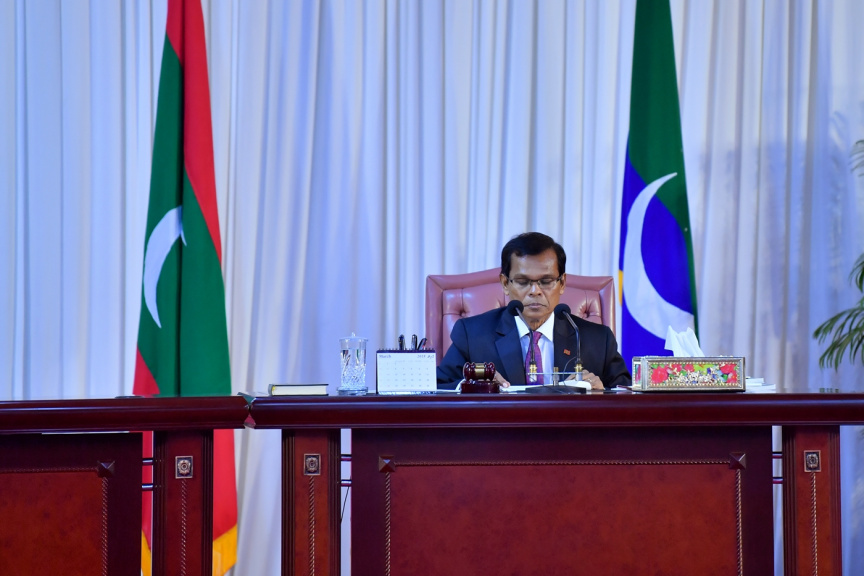 ރައްޔިތުންގެ މަޖިލީހުގެ ރައީސް އަބްދުﷲ މަސީހު --- ފޮޓޯ / ރައީސް އޮފީސް