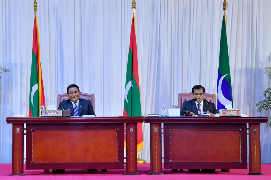 ރައްޔިތުންގެ މަޖިލީހުގެ 2018 ވަނަ އަހަރުގެ ފުރަތަމަ ދައުރުގެ ފުރަތަމަ ޖަލްސާގެ ތެރެއިން-- ފޮޓޯ ރައީސް އޮފީސް