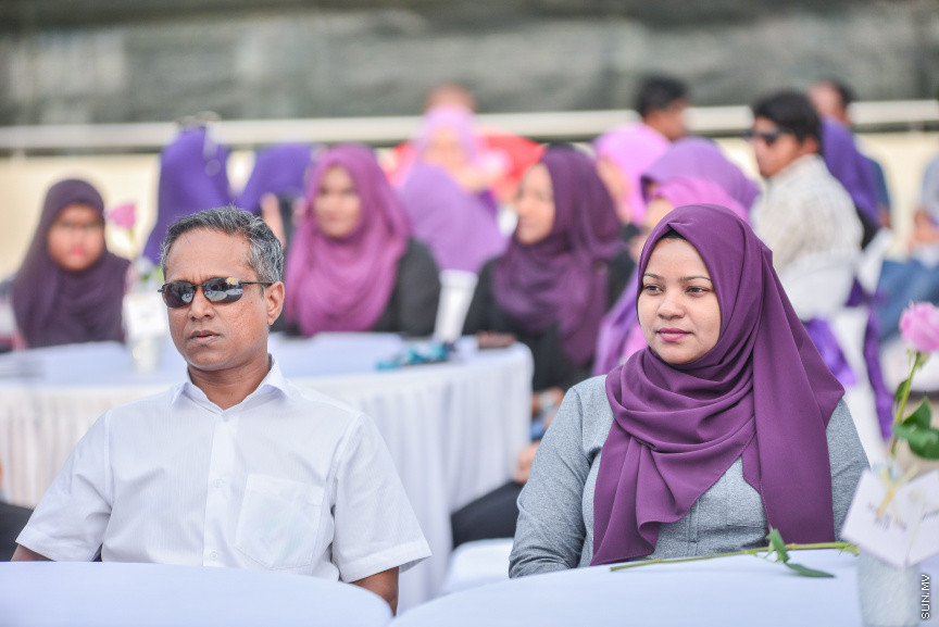މާޗް 8، 2018: ބައިނަލްއަގުވާމީ އަންހެނުންގެ ދުވަސް ފާހަގަކުރުމުގެ ގޮތުން އެމްޑަބްލިއުއެސްސީގެ ފަރާތުން ބޭއްވި ހާއްސަ ހަފްލާގެ ތެރެއިން -- ސަން ފޮޓޯ/ ފަޔާޒު މޫސާ