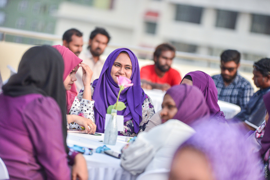 މާޗް 8، 2018: ބައިނަލްއަގުވާމީ އަންހެނުންގެ ދުވަސް ފާހަގަކުރުމުގެ ގޮތުން އެމްޑަބްލިއުއެސްސީގެ ފަރާތުން ބޭއްވި ހާއްސަ ހަފްލާގެ ތެރެއިން -- ސަން ފޮޓޯ/ ފަޔާޒު މޫސާ
