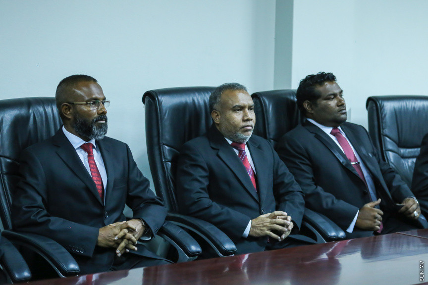 މާޗް 18، 2018: ހައި ކޯޓުގެ ފަނޑިޔާރު ކަމަށް ޖޭއެސްސީން އައްޔަން ކުރި ހަސަން އަލީ ފަނޑިޔާރު ކަމުގެ ހުވާ ކުރެއްވުން -- ސަން ފޮޓޯ/ ފަޔާޒު މޫސާ
