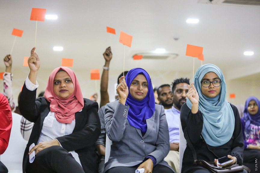 މާޗް 18، 2018: ކެއާރ ސޮސައިޓީގެ އަހަރީ އާންމު ޖަލްސާގެ ތެރެއިން -- ސަން ފޮޓޯ/ ފަޔާޒު މޫސާ