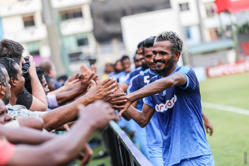އޭޕްރީލް 25، 2018: އޭއެފްސީ ކަޕްގައި އިންޑިއާގެ ބެންގަލޫރު އެފްސީއާއި ރާއްޖޭގެ ނިއު ރޭޑިއަންޓް ބައްދަލުކުރި މެޗުގެ ތެރެއިން: އެ މެޗު ނިއުއިން ކާމިޔާބުކުރީ 2-0ގެ ނަތީޖާއަކުން -- ސަން ފޮޓޯ/ ފަޔާޒު މޫސާ