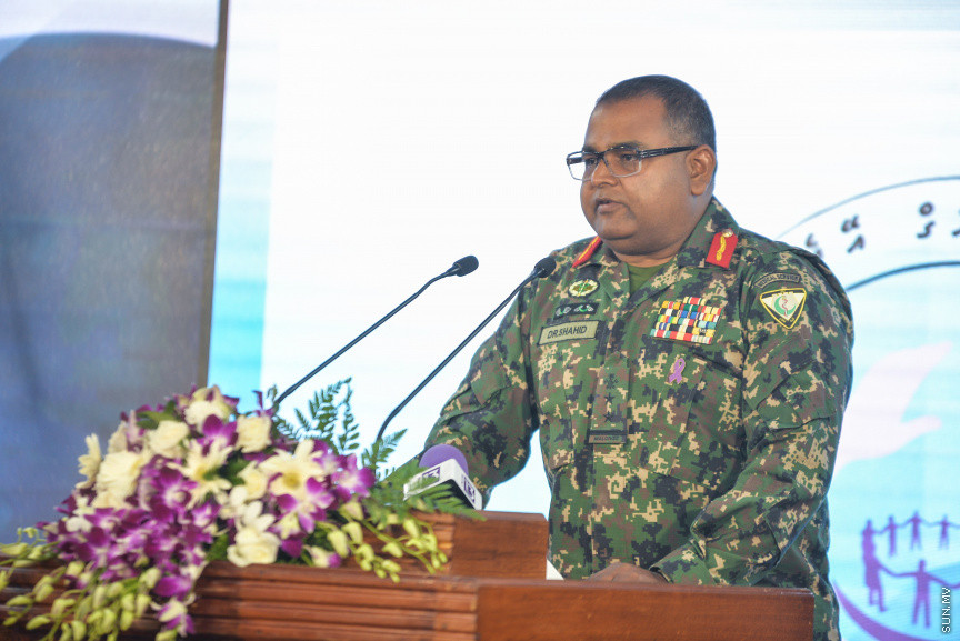 ޖުލައި 2، 2018: މަސްތުވާތަކެއްޗާ ދެކޮޅަށް މަސައްކަތްކުރާ ދުވަސް ފާހަގަކުރުމަށް އިސްލާމީ މަރުކަޒު ހޯލުގައި ބޭއްވި ޖަލާސާގެ ތެރެއިން -- ސަން ފޮޓޯ/ ފަޔާޒު މޫސާ
