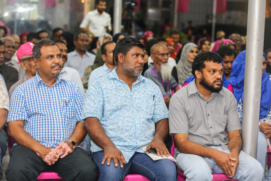 އޮގަސްޓް 17، 2018: ޕީޕީއެމްގެ ފަރާތުން ރުމާލް 2 ޖަގަހާގައި ބޭއްވި ޖަލްސާގެ ތެރެއިން -- ސަން ފޮޓޯ/ ފަޔާޒު މޫސާ