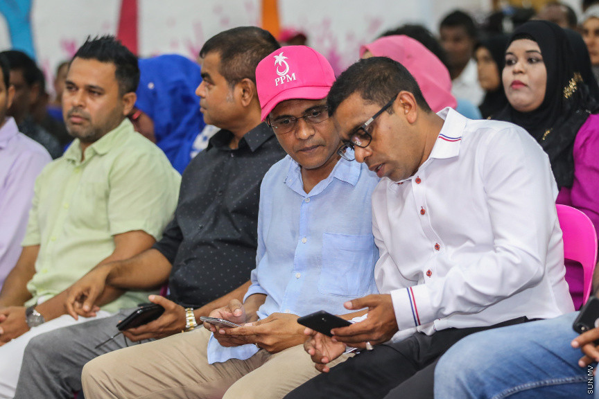 އޮގަސްޓް 17، 2018: ޕީޕީއެމްގެ ފަރާތުން ރުމާލް 2 ޖަގަހާގައި ބޭއްވި ޖަލްސާގެ ތެރެއިން -- ސަން ފޮޓޯ/ ފަޔާޒު މޫސާ