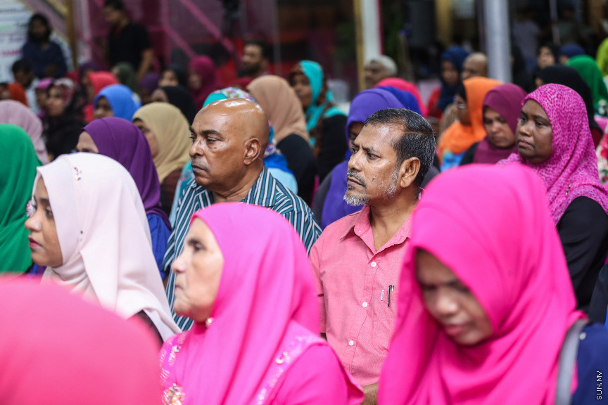 އޮގަސްޓް 17، 2018: ޕީޕީއެމްގެ ފަރާތުން ރުމާލް 2 ޖަގަހާގައި ބޭއްވި ޖަލްސާގެ ތެރެއިން -- ސަން ފޮޓޯ/ ފަޔާޒު މޫސާ
