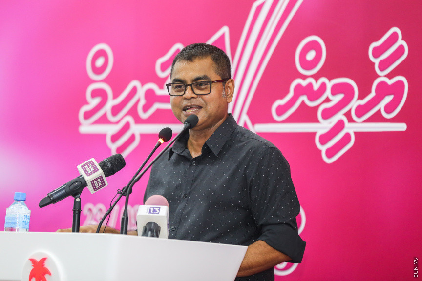 އޮގަސްޓް 17، 2018: ޕީޕީއެމްގެ ފަރާތުން ރުމާލް 2 ޖަގަހާގައި ބޭއްވި ޖަލްސާގެ ތެރެއިން -- ސަން ފޮޓޯ/ ފަޔާޒު މޫސާ