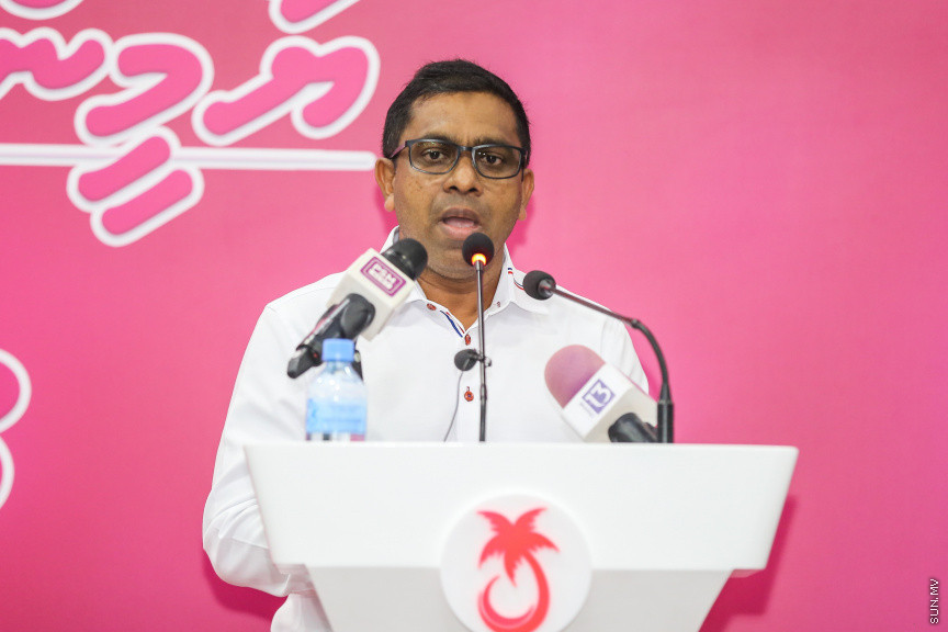 އޮގަސްޓް 17، 2018: ޕީޕީއެމްގެ ފަރާތުން ރުމާލް 2 ޖަގަހާގައި ބޭއްވި ޖަލްސާގެ ތެރެއިން -- ސަން ފޮޓޯ/ ފަޔާޒު މޫސާ