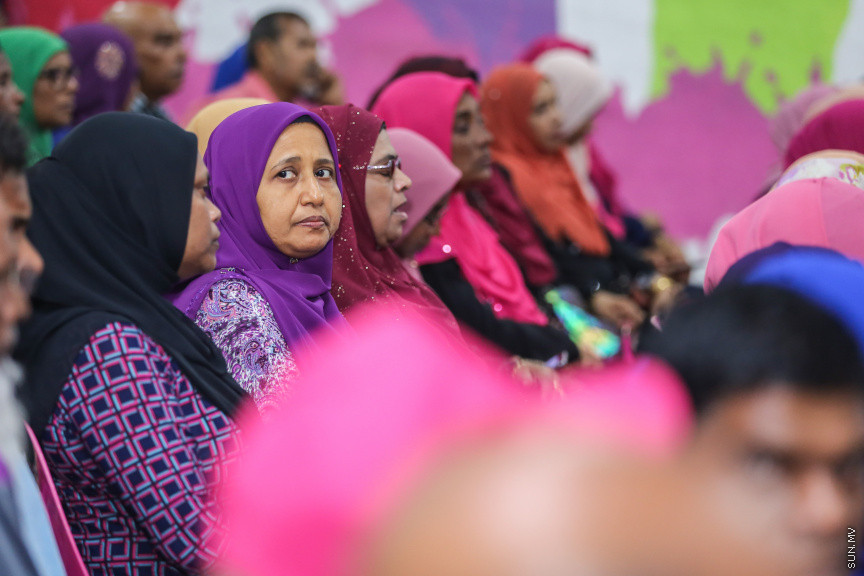 އޮގަސްޓް 17، 2018: ޕީޕީއެމްގެ ފަރާތުން ރުމާލް 2 ޖަގަހާގައި ބޭއްވި ޖަލްސާގެ ތެރެއިން -- ސަން ފޮޓޯ/ ފަޔާޒު މޫސާ