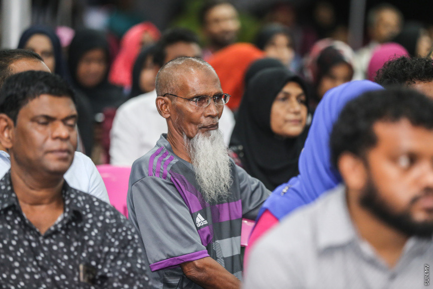 އޮގަސްޓް 17، 2018: ޕީޕީއެމްގެ ފަރާތުން ރުމާލް 2 ޖަގަހާގައި ބޭއްވި ޖަލްސާގެ ތެރެއިން -- ސަން ފޮޓޯ/ ފަޔާޒު މޫސާ