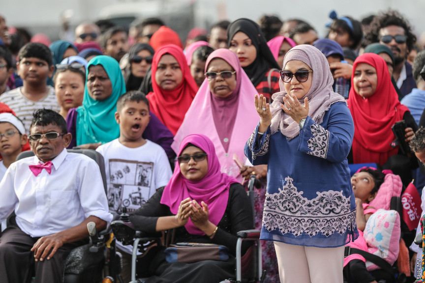 ސެޕްޓެމްބަރ 1، 2018: މާލެ/ހުޅުލެ ބުރިޖު (ސިނަމާލެބުރިޖު)  އާންމުންނަށް ދައްކާލުމުގެ ހަރަކާތްތަކުގެ ތެރެއިން -- ސަން ފޮޓޯ/ ފަޔާޒު މޫސާ