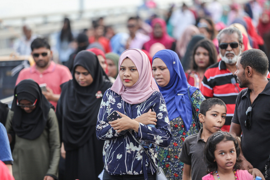 ސެޕްޓެމްބަރ 1، 2018: މާލެ/ހުޅުލެ ބުރިޖު (ސިނަމާލެބުރިޖު)  އާންމުންނަށް ދައްކާލުމުގެ ހަރަކާތްތަކުގެ ތެރެއިން -- ސަން ފޮޓޯ/ ފަޔާޒު މޫސާ