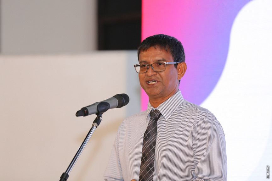 ސަން މީޑިއާ ގްރޫޕް ރީބްރޭންޑުކޮށް އަލުން ހުޅުވުމަށް ބޭއްވި ރަސްމިއްޔާތު --- ސަން ފޮޓޯ: ފަޔާޒު މޫސާ
