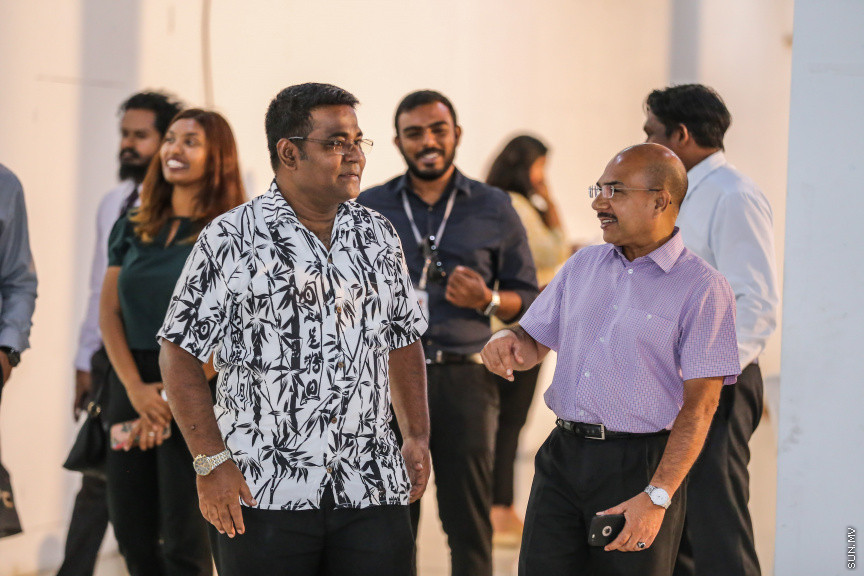 ސަން މީޑިއާ ގްރޫޕް ރީބްރޭންޑުކޮށް އަލުން ހުޅުވުމަށް ބޭއްވި ރަސްމިއްޔާތު --- ސަން ފޮޓޯ: ފަޔާޒު މޫސާ
