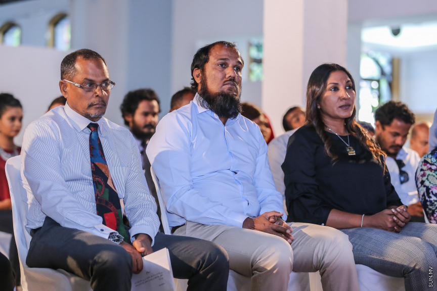 ސަން މީޑިއާ ގްރޫޕް ރީބްރޭންޑުކޮށް އަލުން ހުޅުވުމަށް ބޭއްވި ރަސްމިއްޔާތު --- ސަން ފޮޓޯ: ފަޔާޒު މޫސާ