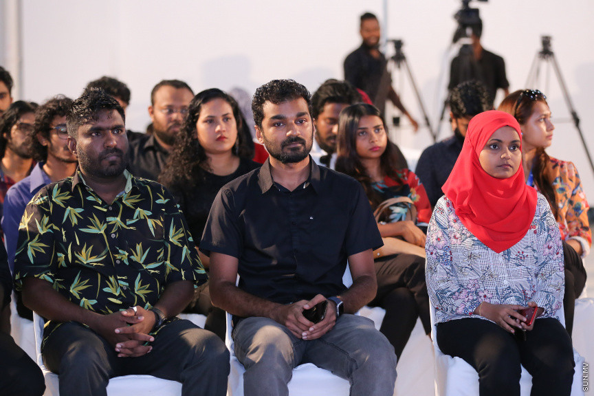 ސަން މީޑިއާ ގްރޫޕް ރީބްރޭންޑުކޮށް އަލުން ހުޅުވުމަށް ބޭއްވި ރަސްމިއްޔާތު --- ސަން ފޮޓޯ: ފަޔާޒު މޫސާ