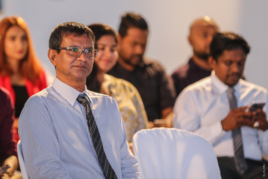 ސަން މީޑިއާ ގްރޫޕް ރީބްރޭންޑުކޮށް އަލުން ހުޅުވުމަށް ބޭއްވި ރަސްމިއްޔާތު --- ސަން ފޮޓޯ: ފަޔާޒު މޫސާ