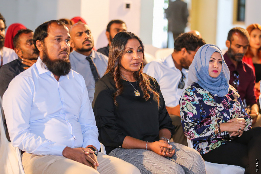 ސަން މީޑިއާ ގްރޫޕް ރީބްރޭންޑުކޮށް އަލުން ހުޅުވުމަށް ބޭއްވި ރަސްމިއްޔާތު --- ސަން ފޮޓޯ: ފަޔާޒު މޫސާ