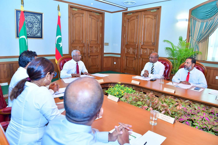 ނޮވެމްބަރ 19، 2018: ރައީސް އިބްރާޙިމް މުހައްމަދު ސޯލިހުގެ ވަޒީރުންގެ މަޖިލީހުގެ ފުރަތަމަ ބައްދަލުވުން -- ފޮޓޯ/ ރައީސް އޮފީސް 